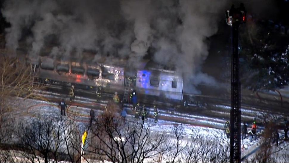 NYC commuter train hits SUV stuck on tracks, leaves 7 dead • Apex