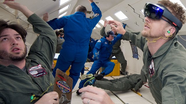 alt="HoloLens is tested in zero gravity"