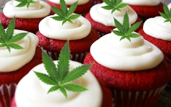 Edible Marijuana Marked With Red