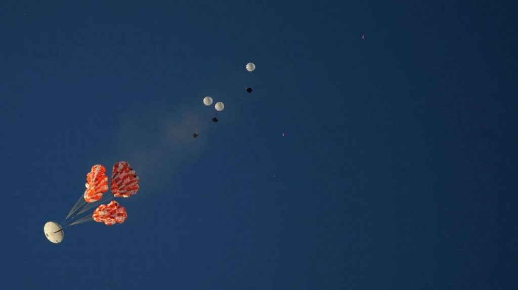 "orion parachutes tested in arizona"