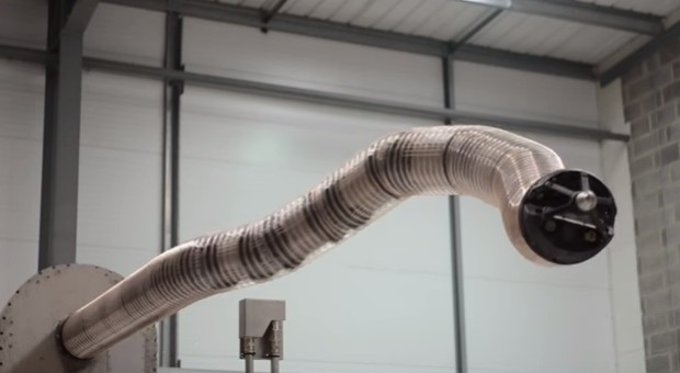 "Tesla's snake robot bending"