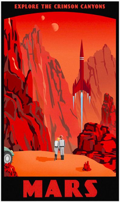 "Mars retro poster"