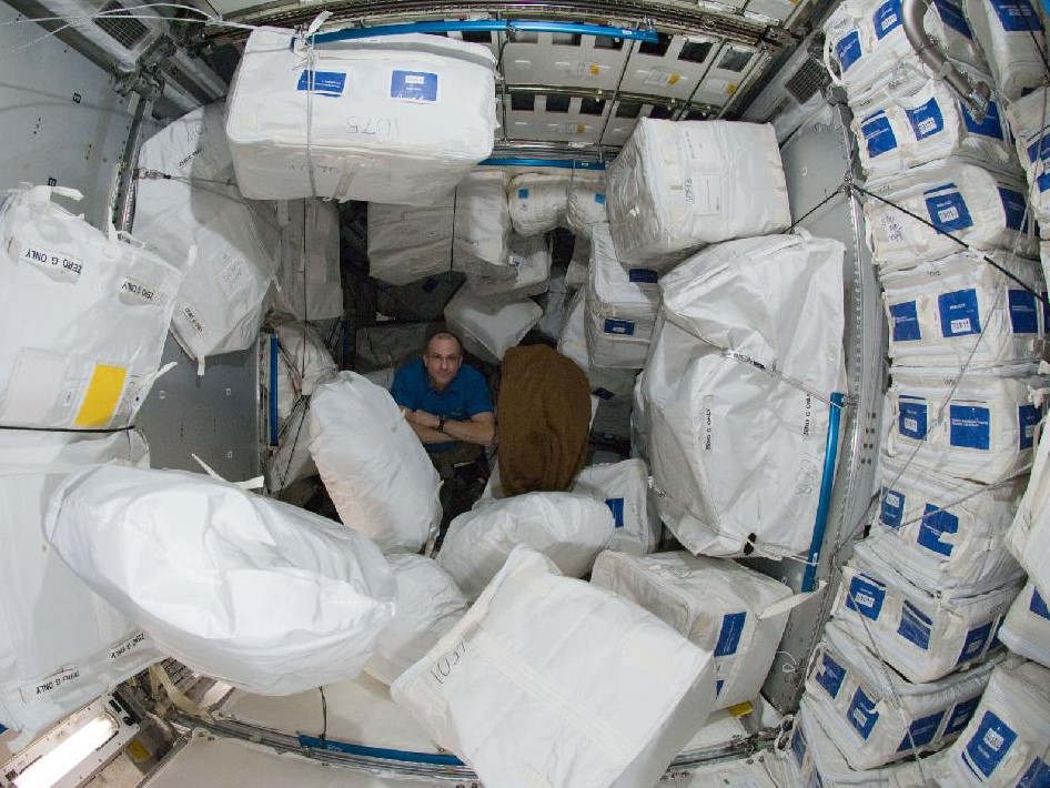 alt="Storage Container on ISS"