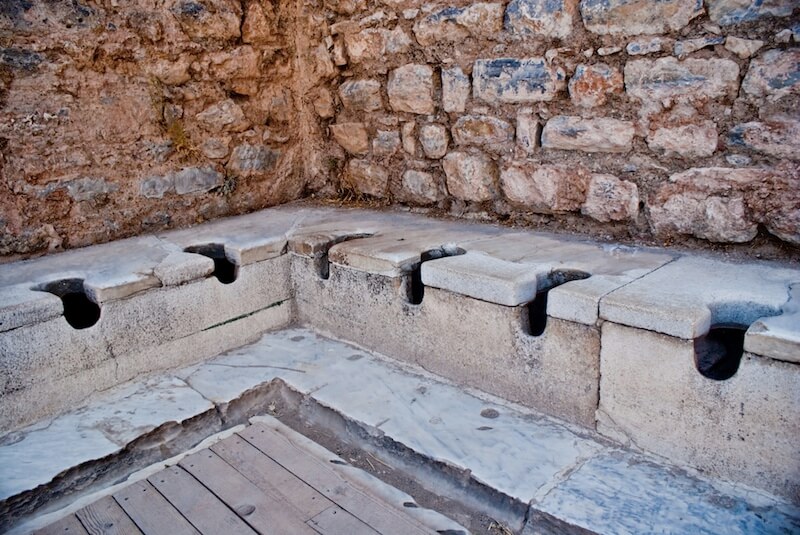 "Roman public toilet parasites"