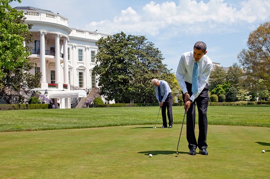 Barack Obama playing golf