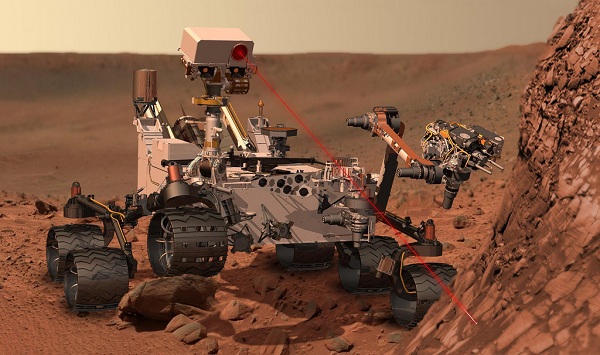 A rover on Mars