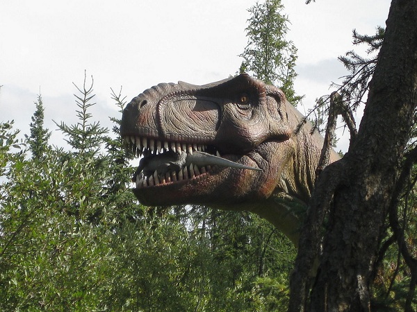 A T-rex eating a dinosaur