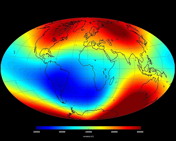A map of the magnetic field of our planet