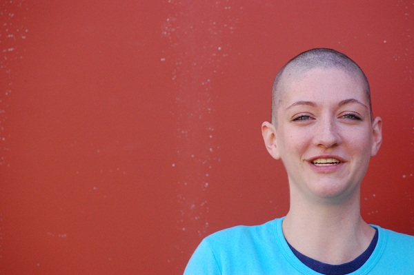 A bald cancer patient