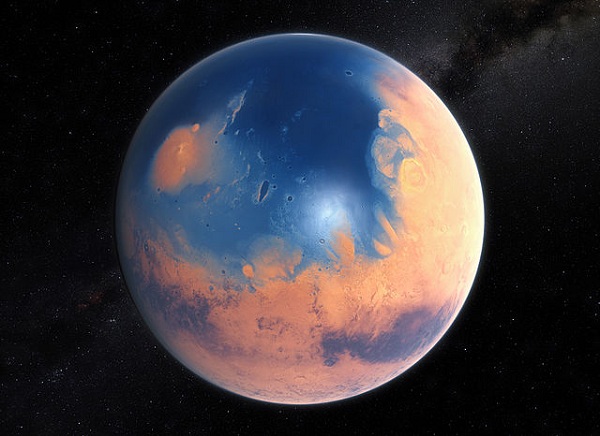 Planet Mars billion of years ago