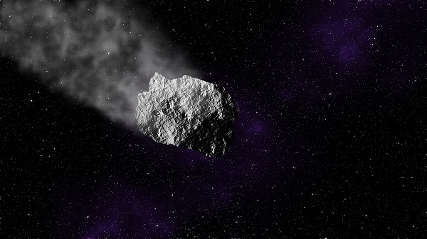 An asteroid falling