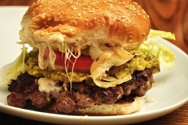 Hamburger on a plate
