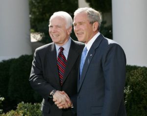 GOP Senator John McCain and George W. Bush