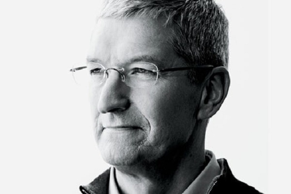 tim cook in black and white image