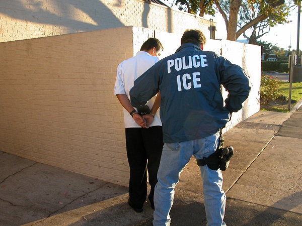 Immigration and Customs Enforcement agent and illegal immigrant