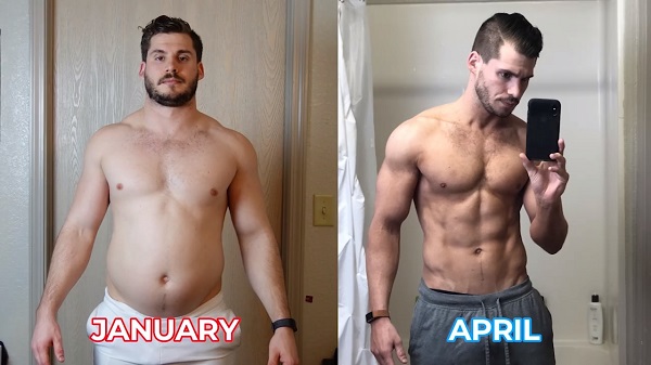 Before and after photos of man losing weight